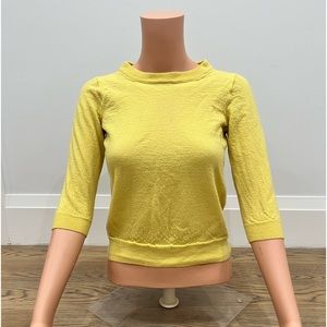 J Crew sweater Women’s medium 100% Merino Wool Yellow Crew neck